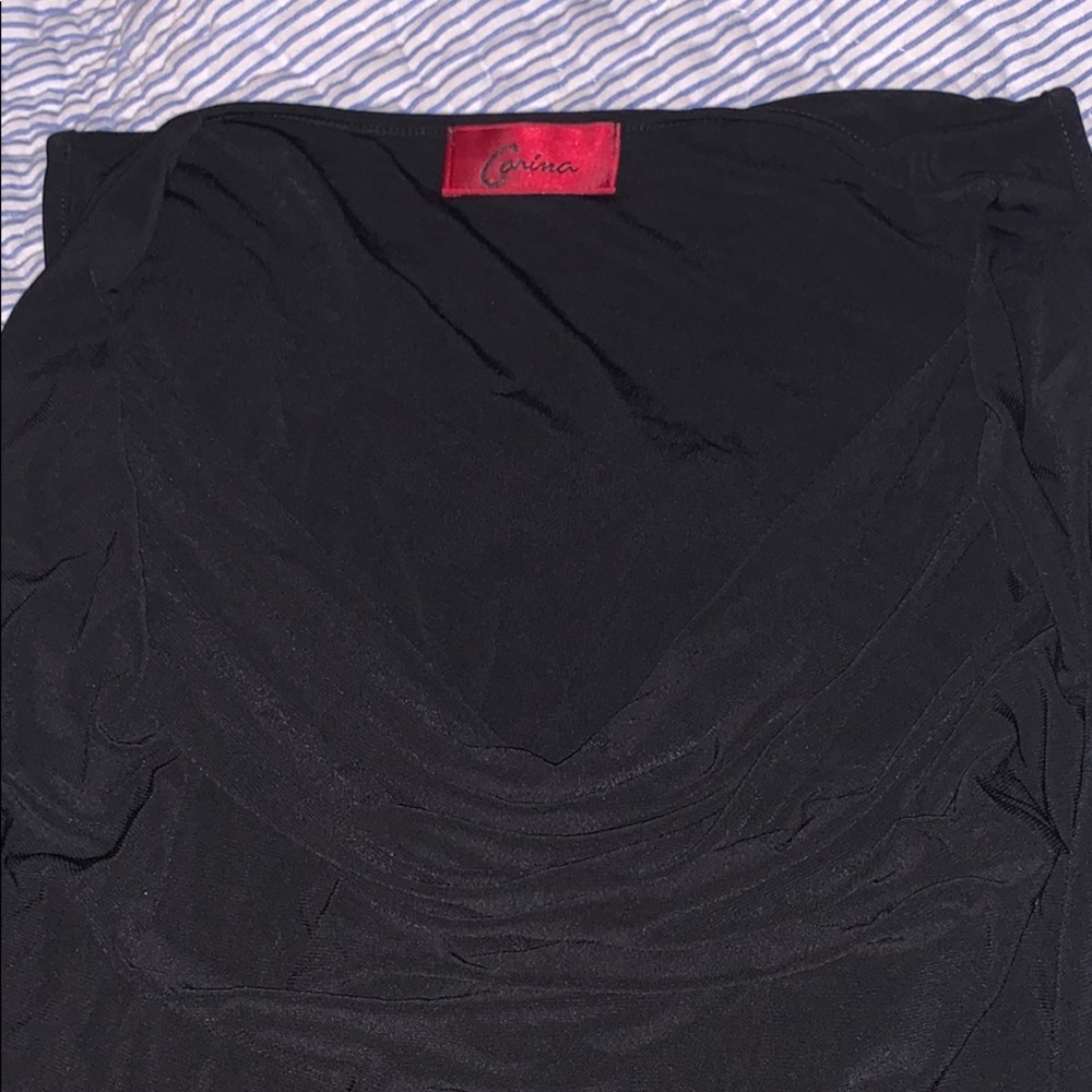Carina black cowl neck tank